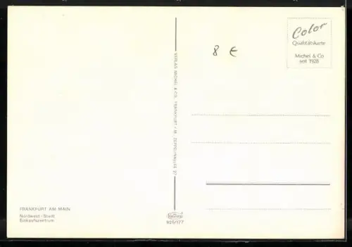 AK Frankfurt am Main, Nordwest-Stadt, Einkaufszentrum, Restaurant Windrose, Brunnen mit Fontäne