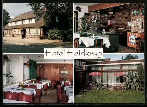AK Munster, Hotel Heidkrug, Inh. H. Cohrs, Alvern 4, Aussen- u. Innenansichten