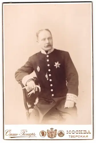 Fotografie Otto Renard, Moskau, Tverskaja, Russischer höfischer Beamter mit Orden und Bruststern