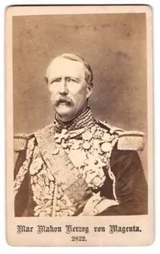 Fotografie unbekannter Ort und Fotograf, Patrice de Mac-Mahon, Herzog von Magenta, 2. Präsident der 3. französ. Republik