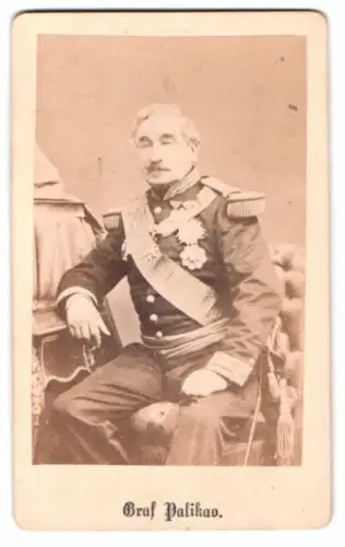 Fotografie Ansicht China, Charles Cousin-Montauban, Comte de Palikao, Ober-Kmdt. franz. Expeditionskorps 1860 in China