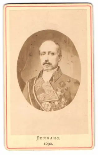 Fotografie Francisco Serrano Dominguez, Herzog de la Torre, 1869/70 Regent von Spanien