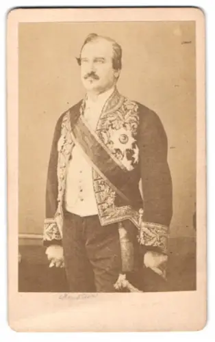 Fotografie Lionel de Moustier, Marquis de Moustier, französ. Diplomat und Politiker mit Orden