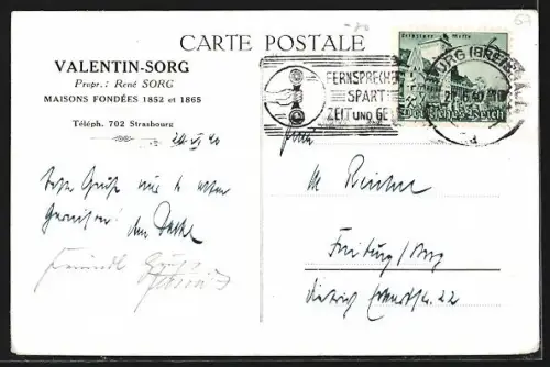 AK Strasbourg, Restaurant Valentin, visite de Roi des Belges