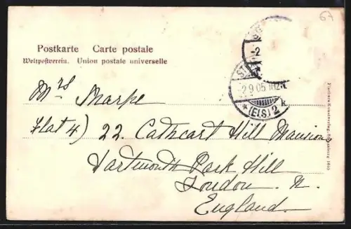 AK Strassburg i. E., Hotel National mit Strasse