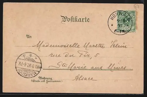 Lithographie Barr im Elsass, Hotel u. Bad Hohwald, Luisenthal, Schloss Andlau, Ortsansicht mit Hochfeld