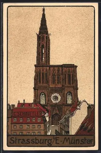 Künstler-AK Strassbourg i. E., La Cathederale