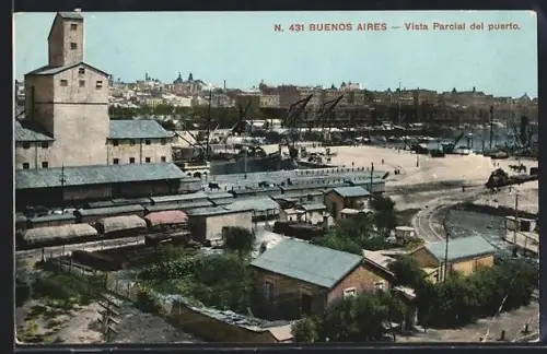 AK Buenos Aires, Vista Parcial del puerto, Teilansicht vom Hafen
