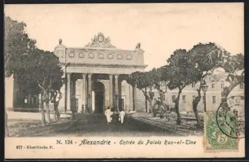 AK Alexandrie, Entrée du Palais Ras-el-Tine