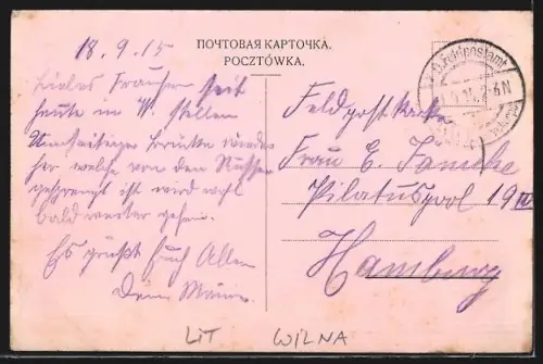 AK Wilna, Brücke und Russische Kirche