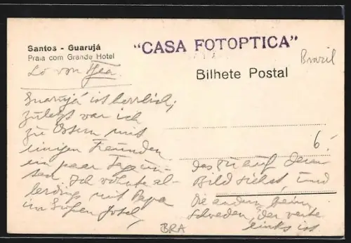 AK Santos-Guarujá, Praia com Grande Hotel