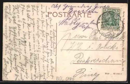 AK Neuhammer a. Queis, Truppenübungsplatz mit Turm und Anlagen