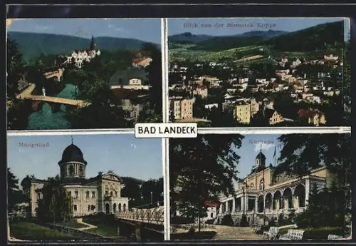 AK Bad Landeck, Marienbad, Kurhaus, Blick nach der Bismarck-Koppe