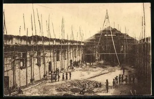 AK Kabgayi, L`eglise de Kabgayi en construction, Missionaires d`Afrique, Pères Blancs