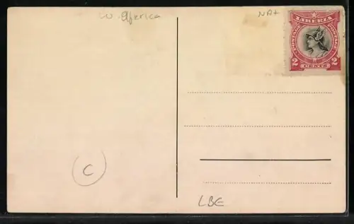 AK Sinoe, Ortspanorama vom Wasser aus