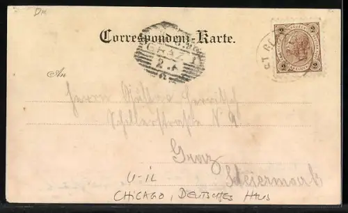 AK Chicago, IL, Deutsches Haus, Lied der Deutschen