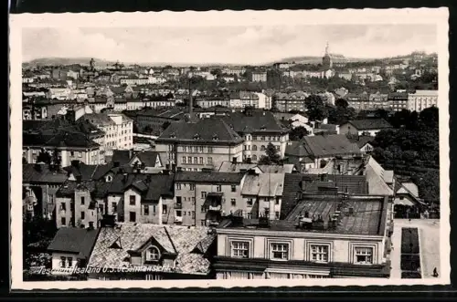 AK Teschen /O.S., Gesamtansicht mit Anlage aus der Vogelschau