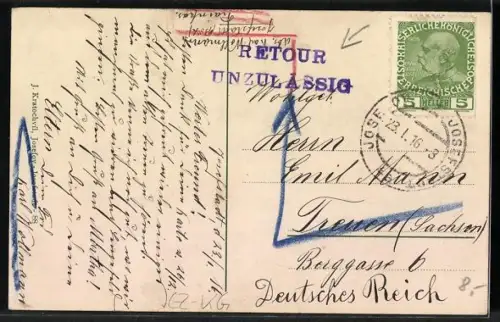 AK Josefstadt / Josefov / Jaromer, Artilleriekasernenhof mit Pferdekutschen