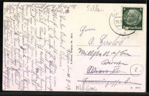 AK Glogau, Kriegerdenkmal mit Häuserpanorama, Wagen Fa. Max Schönwald Co.