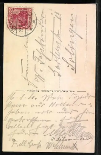 AK Assmannshausen a. Rhein, Dichter- und Künstlerheim zur Krone, Rudolph Herzog