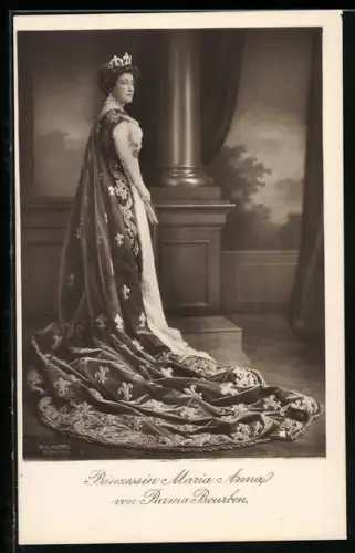 Künstler-AK Prinzessin Maria Anna von Parma Bourbon mit Diadem