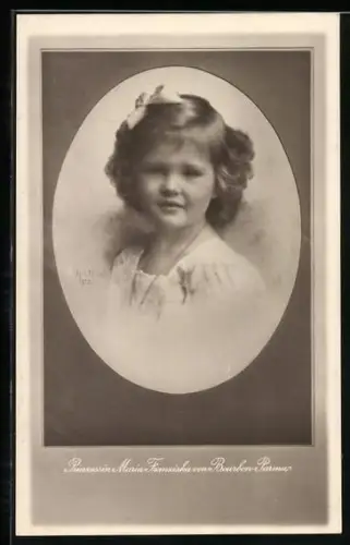 AK Prinzessin Maria Franziska Bourbon Parma als Kind
