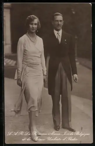 AK S. A. R. La Princesse Marie-José de Belgique et le Prince Umberto d`Italie