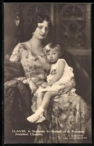 AK La Duchesse de Brabant et la Princesse Joséphine Charlotte von Belgien