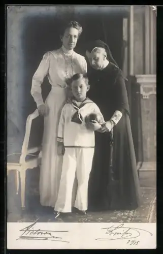 AK Die Familie des Grossherzogs von Baden, Victoria und Luise, 1915