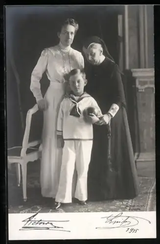AK Die Familie des Grossherzogs von Baden, Victoria und Luise, 1915
