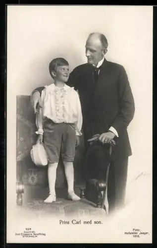 AK Prinz Carl von Schweden mit seinem Sohn