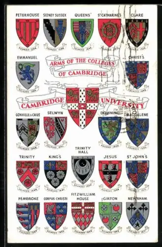 AK Cambridge University, Arms of the Colleges of Cambridge, Studentenwappen