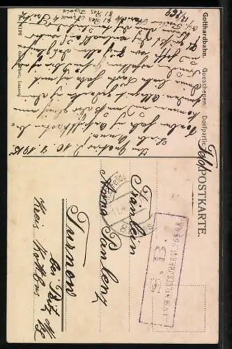 AK Goeschenen, Teilansicht mit Kirche