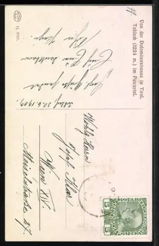 Künstler-AK Rudolf Alfred Höger: Toblach im Pustertal, Ortspartie