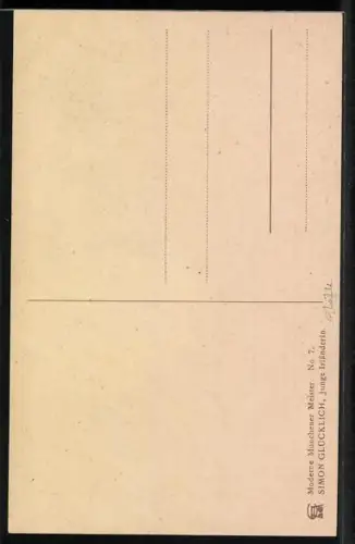 AK Frau mit grossem Sonnenhut auf einem Gartenmöbel sitzend