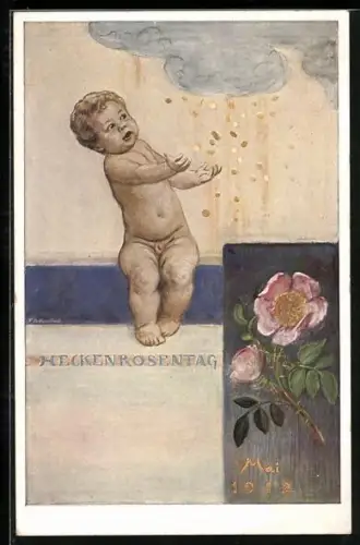 AK Heckenrosentag, Geldmünzen fallen vom Himmel