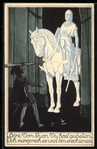 Künstler-AK Mozart, Szene aus Don Juan, Der Kamthar und Don Juan