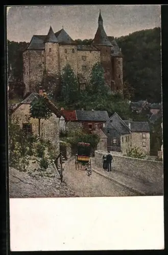 AK Luxemburg, Blick auf Burg Clervaux