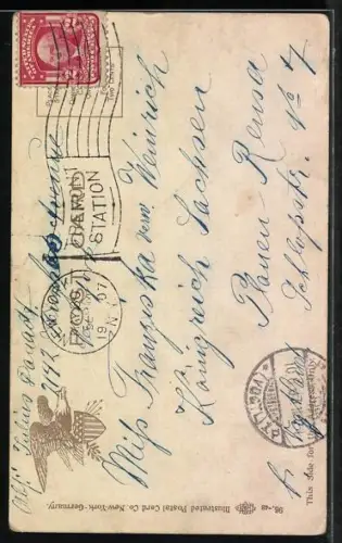 Künstler-AK Hoboken, NJ, Hudson River Tunnel, U-Bahn