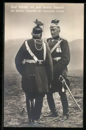 Foto-AK Graf Häseler mit dem Grafen Zeppelin