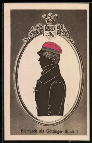 AK Silhouette Bismarcks als Göttinger Student