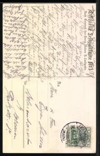 Künstler-AK H. Landgrebe: Frankfurt a. M., 17. Deutsches Bundes- u. Goldenes Jubiläumsschiessen 1912, Schütze mit Gewehr