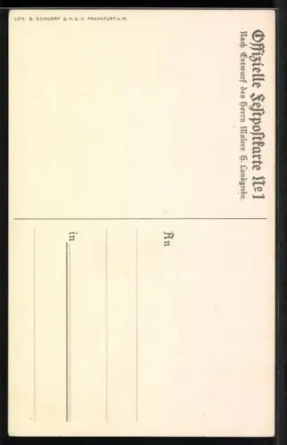 Künstler-AK H. Landgrebe: Frankfurt a. M., 17. Deutsches Bundes- u. Goldenes Jubiläumsschiessen 1912, Schütze mit Gewehr