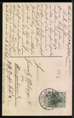 AK Unterliederbach, Familie vor dem Wohnhaus