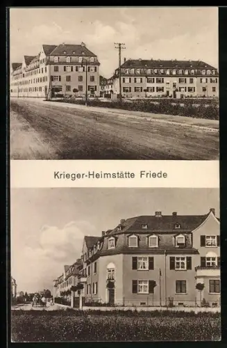 AK Frankfurt-Ginnheim, Krieger-Heimstätte Friede von der Strasse aus