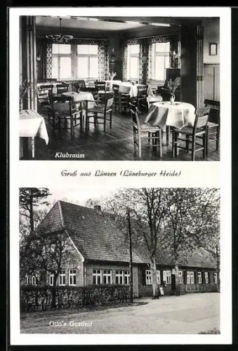 AK Lünzen /Soltau, Gasthof Otto, Klubraum