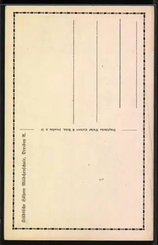 Künstler-AK Dresden, Städtische höhere Mädchenschule
