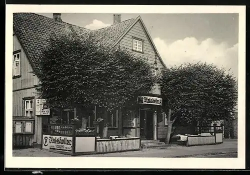 AK Soltau /Lüneburger Heide, Gasthof Ratskeller, Inh. Rud. Meyer