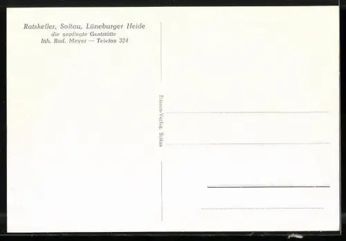 AK Soltau /Lüneburger Heide, Gasthof Ratskeller, Inh. Rud. Meyer