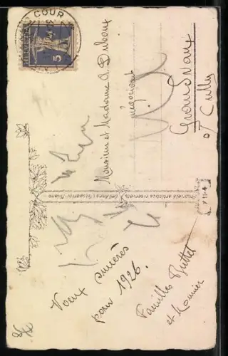 Künstler-AK Castelli: Kleine Hunde spielen mit Mistelzweigen